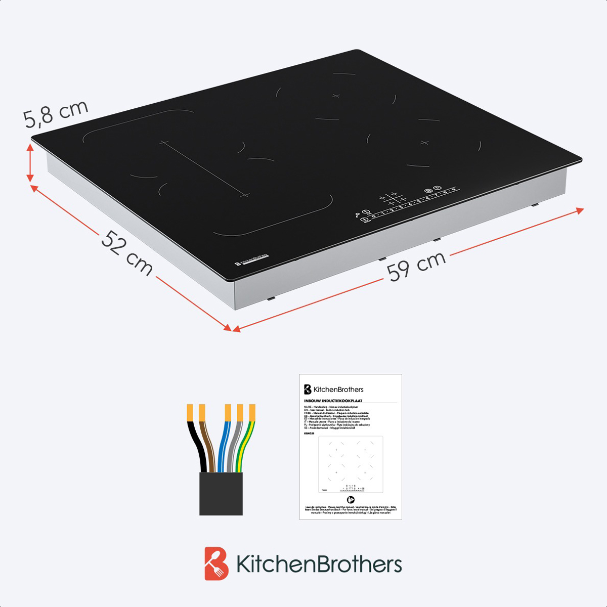 Online Inductie Kookplaat 60cm 4 Zones kopen | KitchenBrothers